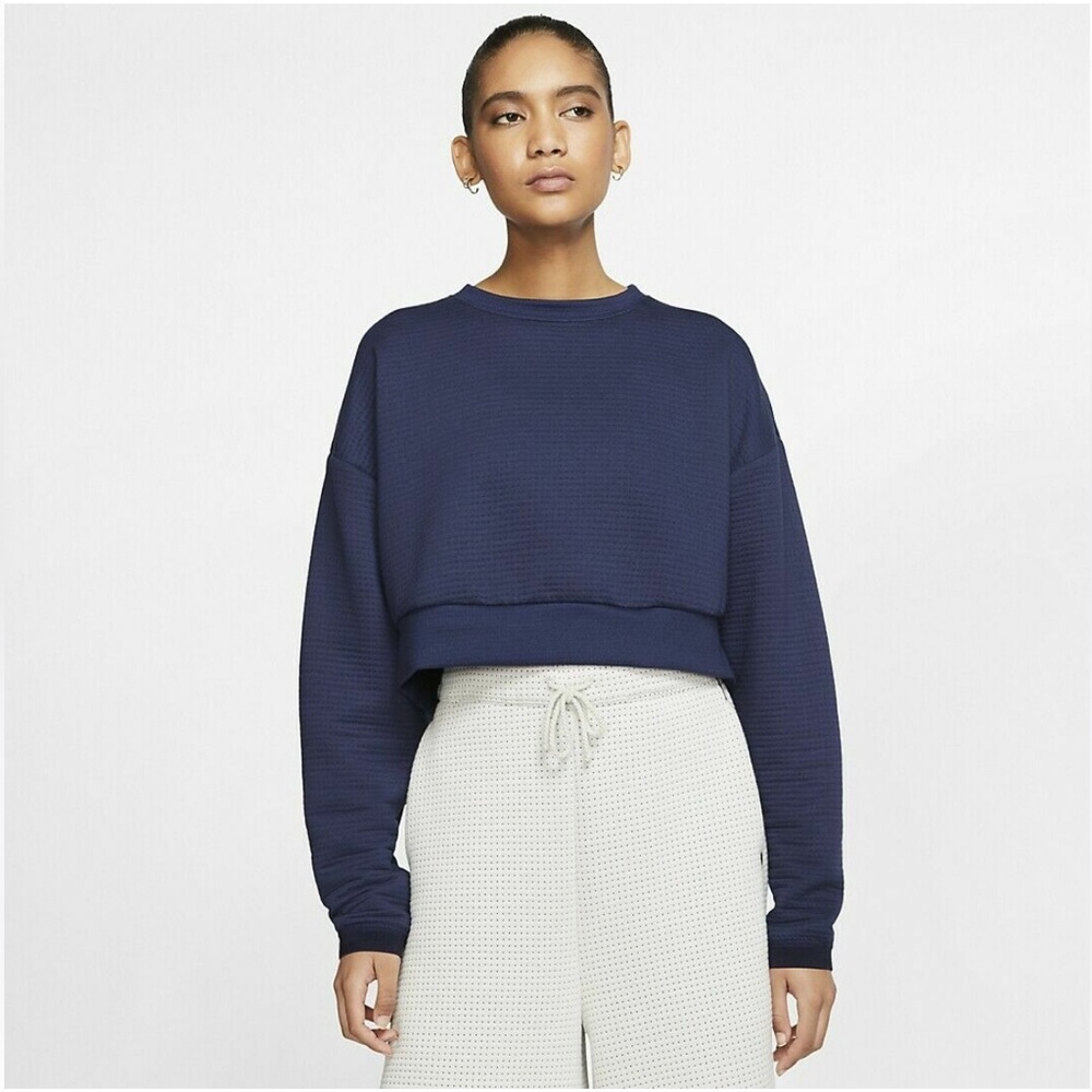 Nike Sportswear City Ready Cropped Fleece Fleece Navy Crewneck